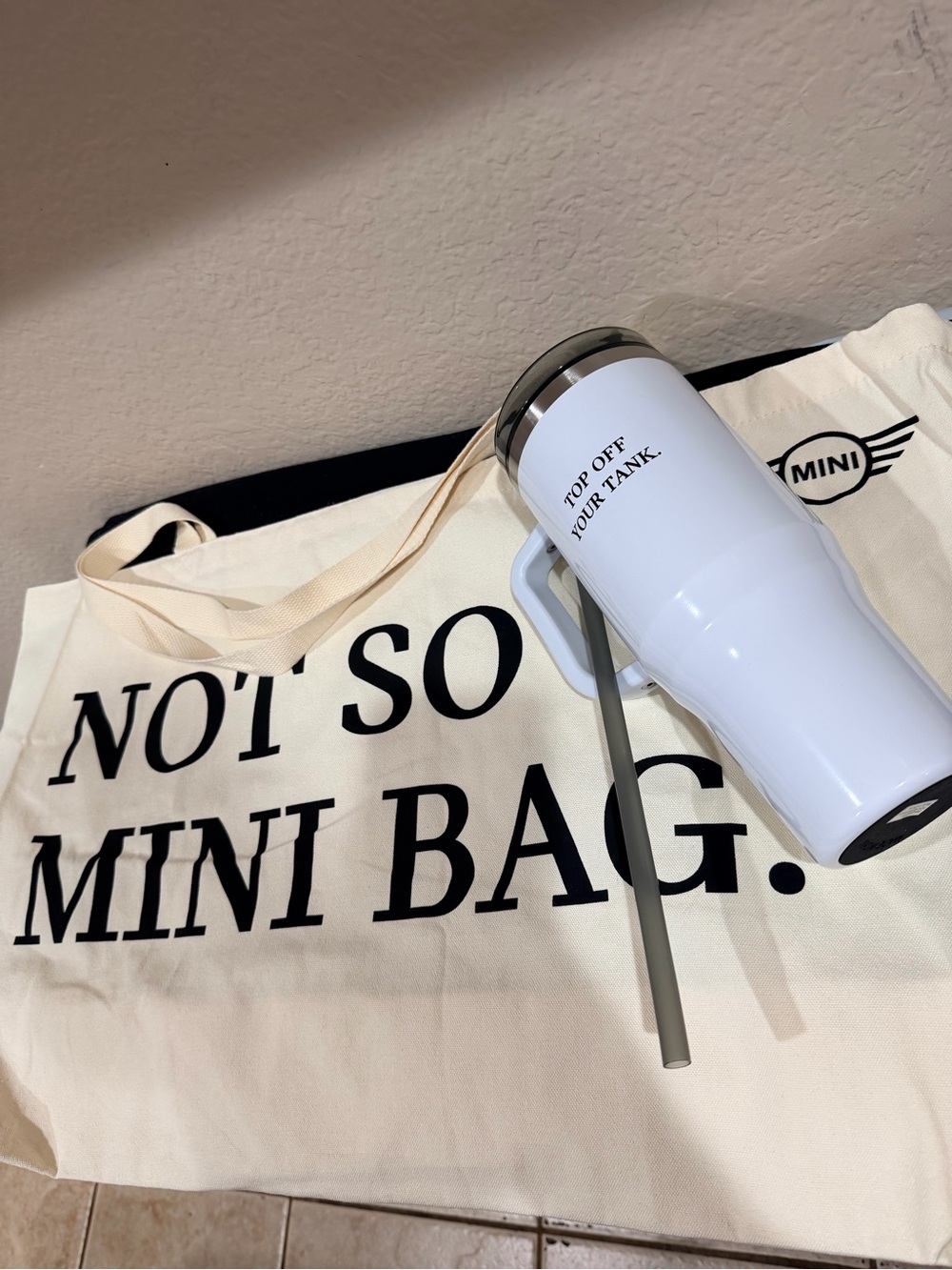 New..MINI Cooper enthusiasts .. New oversized shopper tote & Travel Tumbler